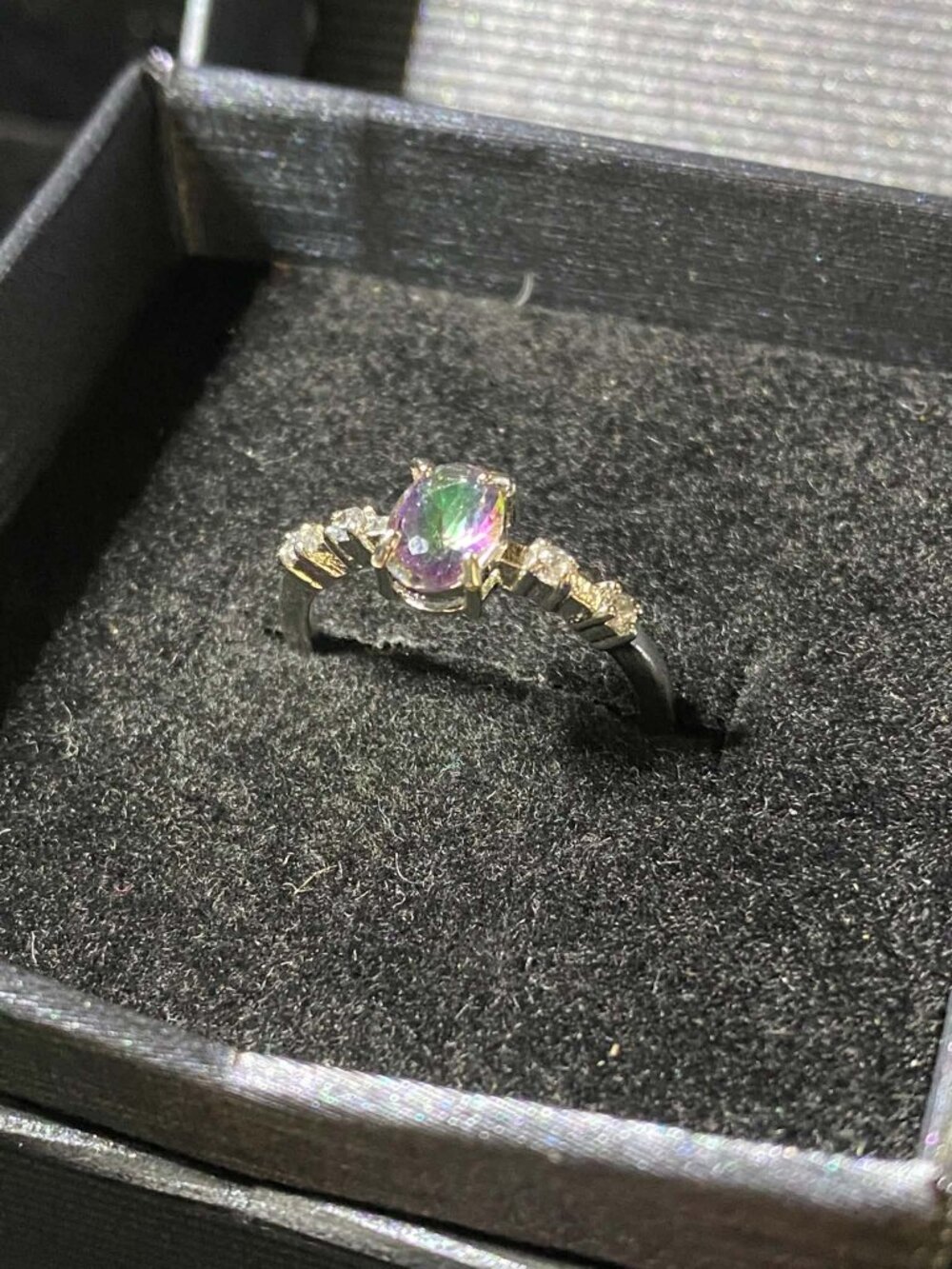 .925 Sterling Silver Mystic Topaz Cubic Zirconia ring